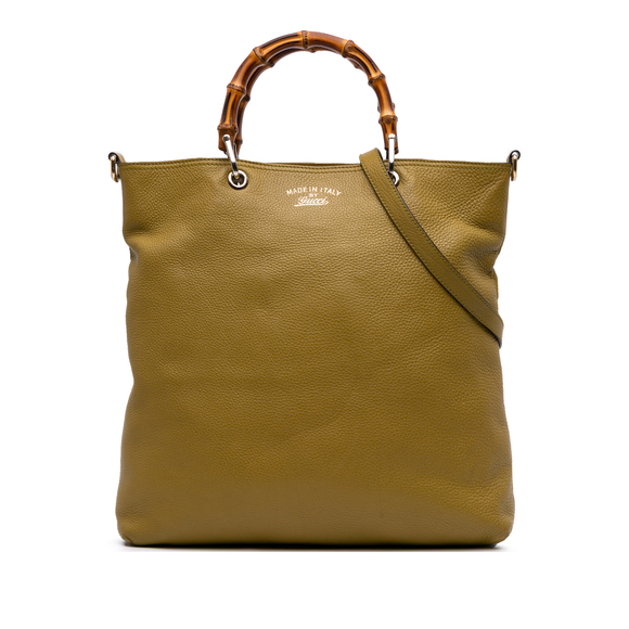 Pre-Loved Gucci Tall Leather Bamboo Shopper Tote - Picture 1 of 10